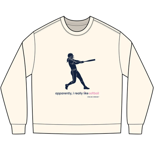 apparently, i really like softball - long sleeve (blue)