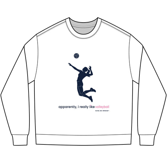 apparently, i really like volleyball - long sleeve (blue)