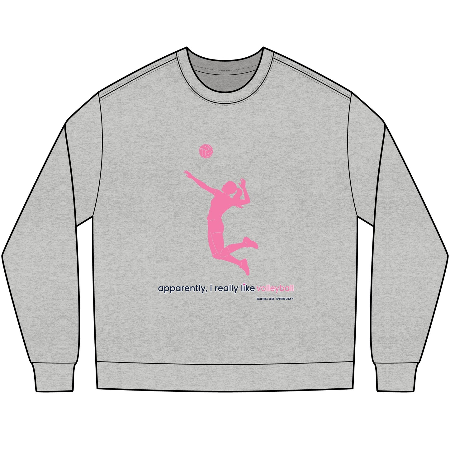 apparently, i really like volleyball - long sleeve (pink)