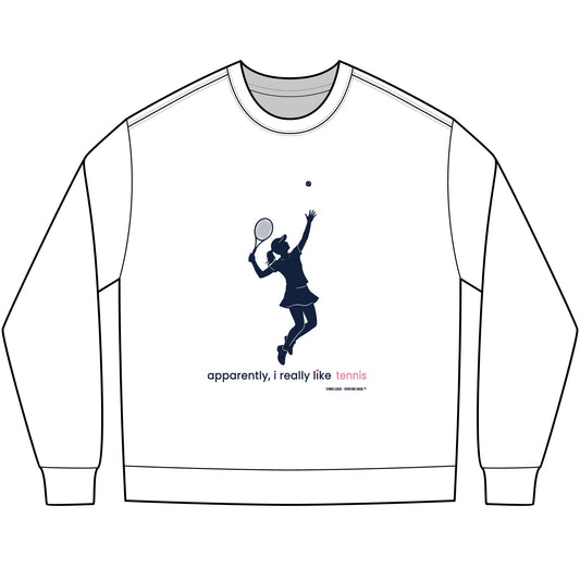 apparently, i really like tennis - long sleeve (blue)