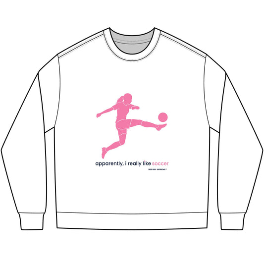 apparently, i really like soccer - long sleeve (pink)