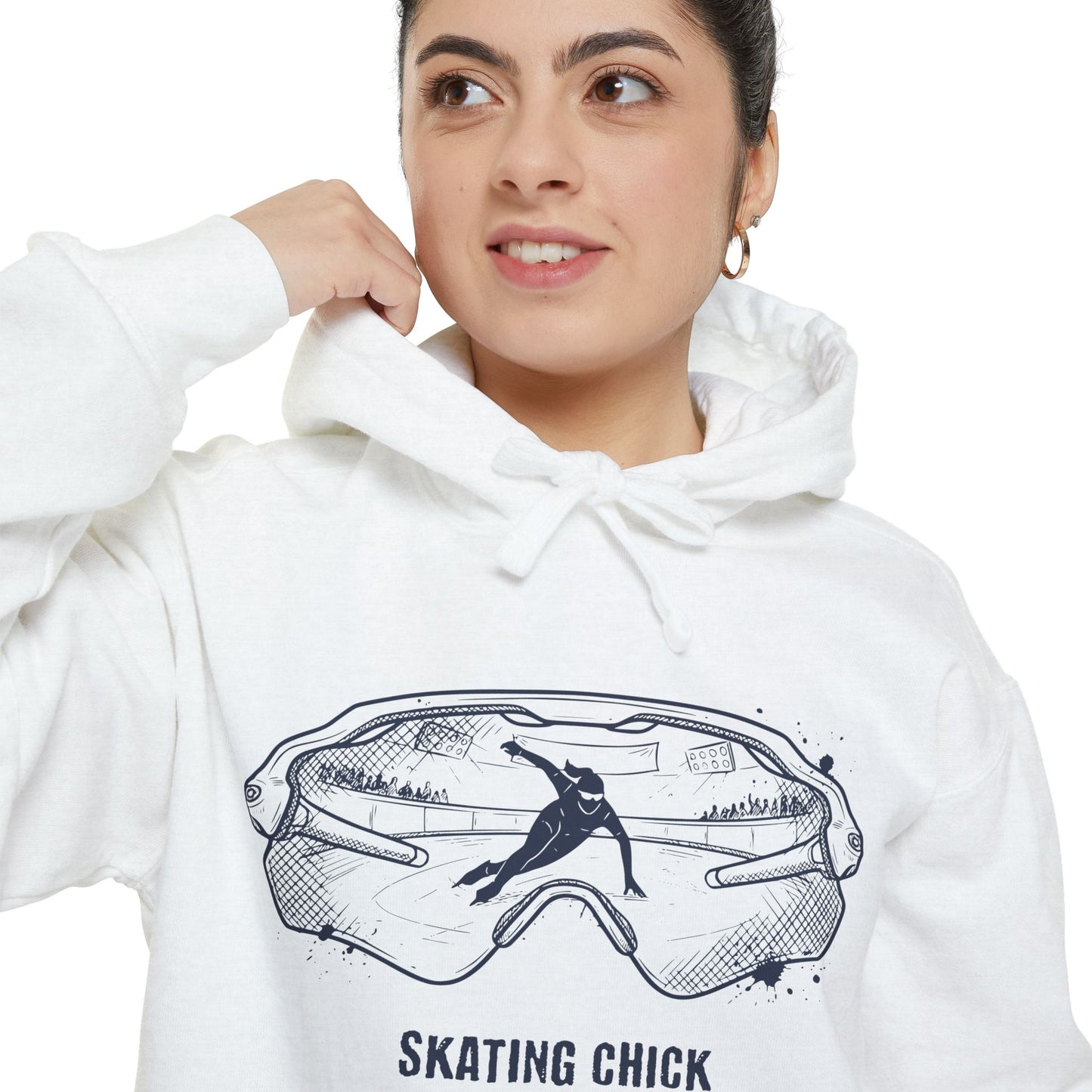 GLASSES SKATING CHICK - Speed Skater Hoodie