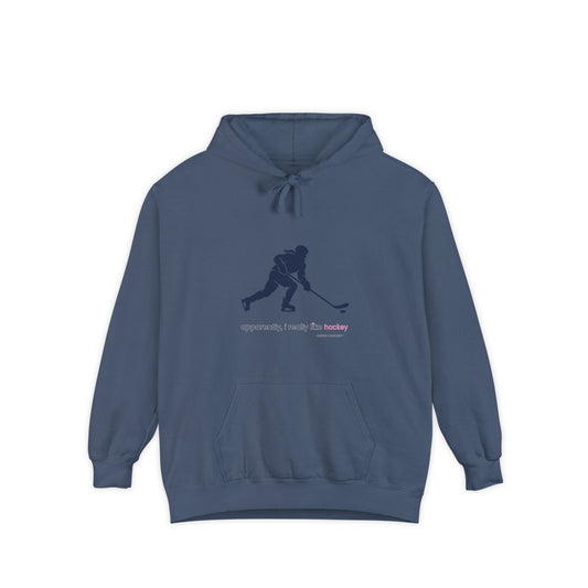 apparently i really like hockey (blue) - Hockey hoodie