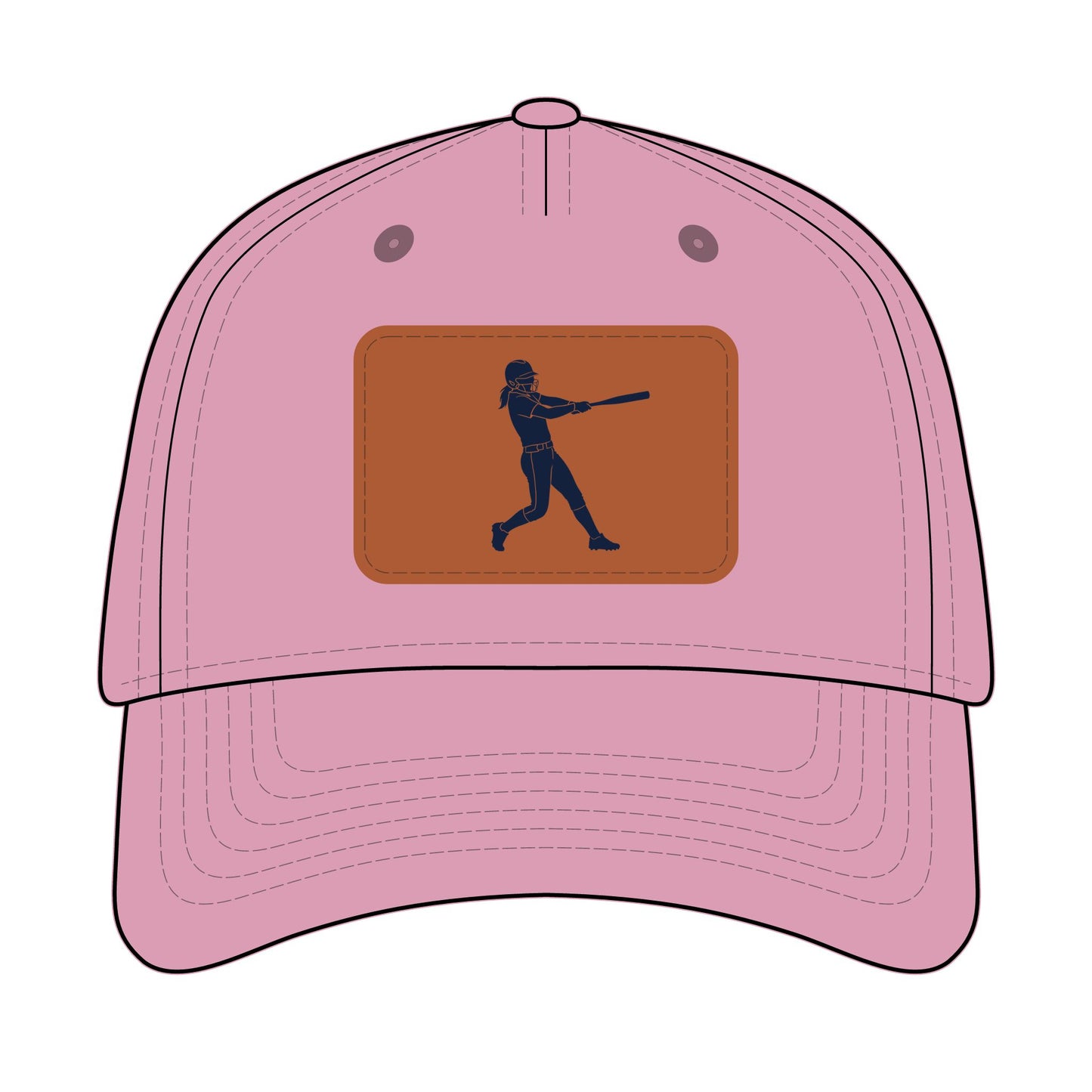 Softball Chick Baseball Cap with Leather Patch
