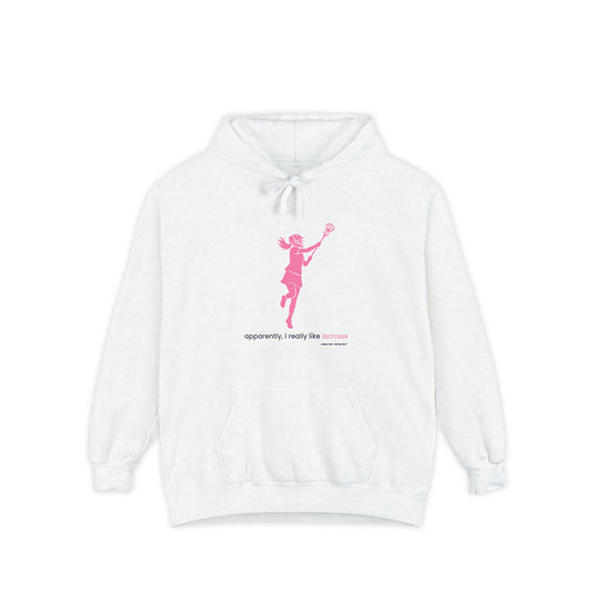 apparently i really like lacrosse - Hoodie (pink)