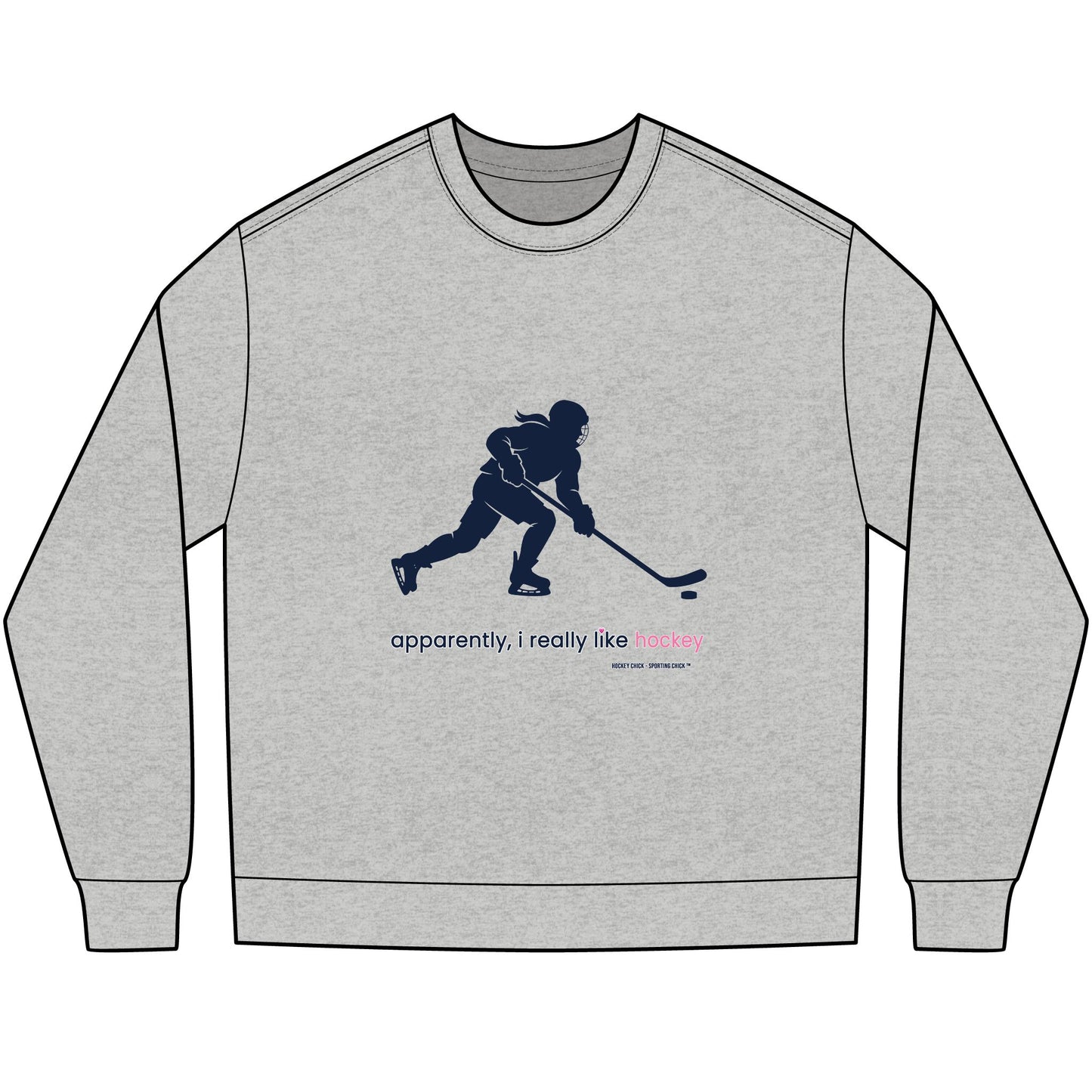 apparently, i really like hockey (blue) - Hockey long sleeve
