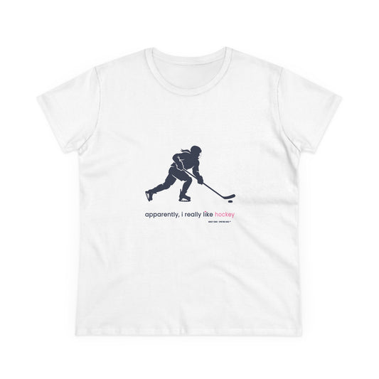 apparently, i really like hockey (blue) - Hockey T shirt