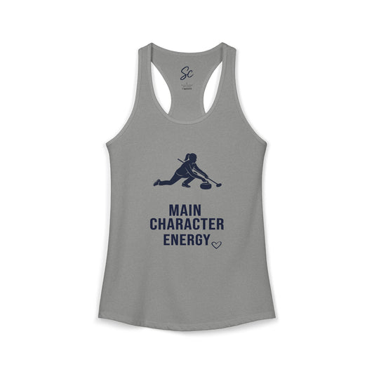 Main Character Energy - Curling Racer Back Tank