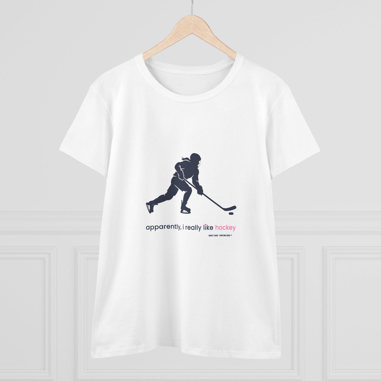 apparently, i really like hockey (blue) - Hockey T shirt