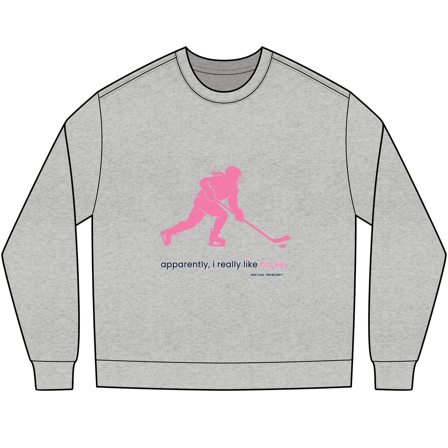 apparently, i really like hockey - long sleeve (pink)