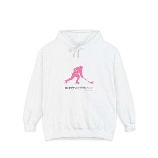 apparently i really like hockey (pink) - Hockey hoodie