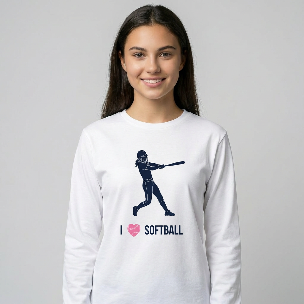 I heart Softball - Long Sleeve Tee