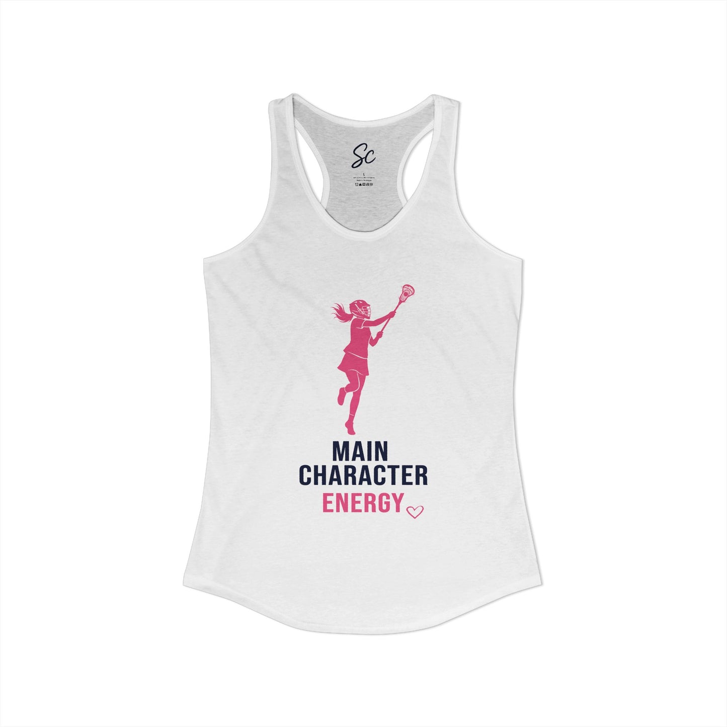 Main Character Energy - Lacrosse Racer Back Tank