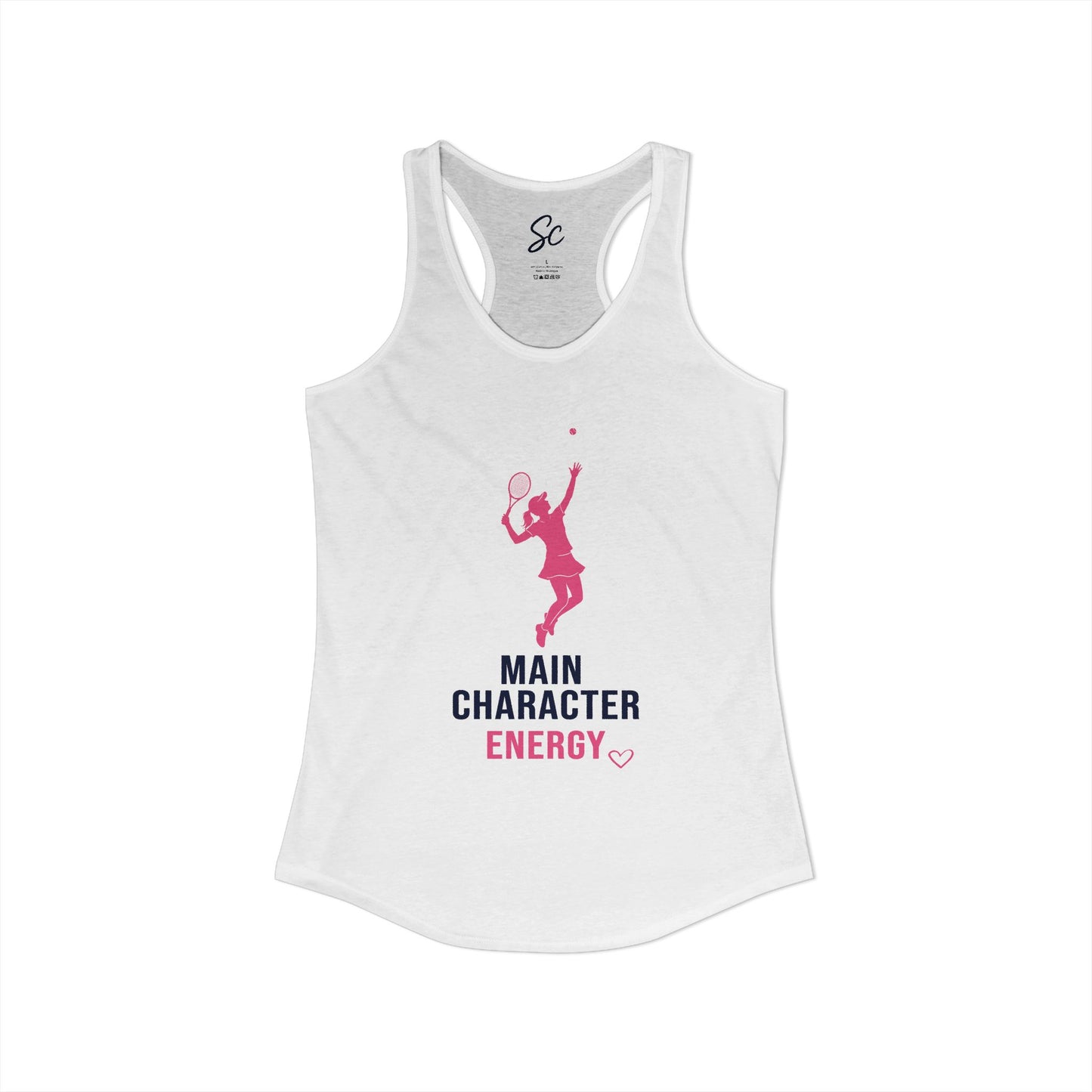 Main Character Energy - Tennis Racer Back Tank