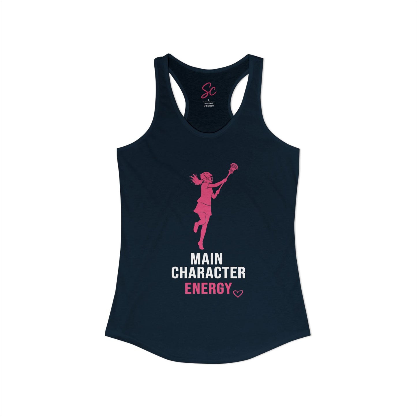 Main Character Energy - Lacrosse Racer Back Tank