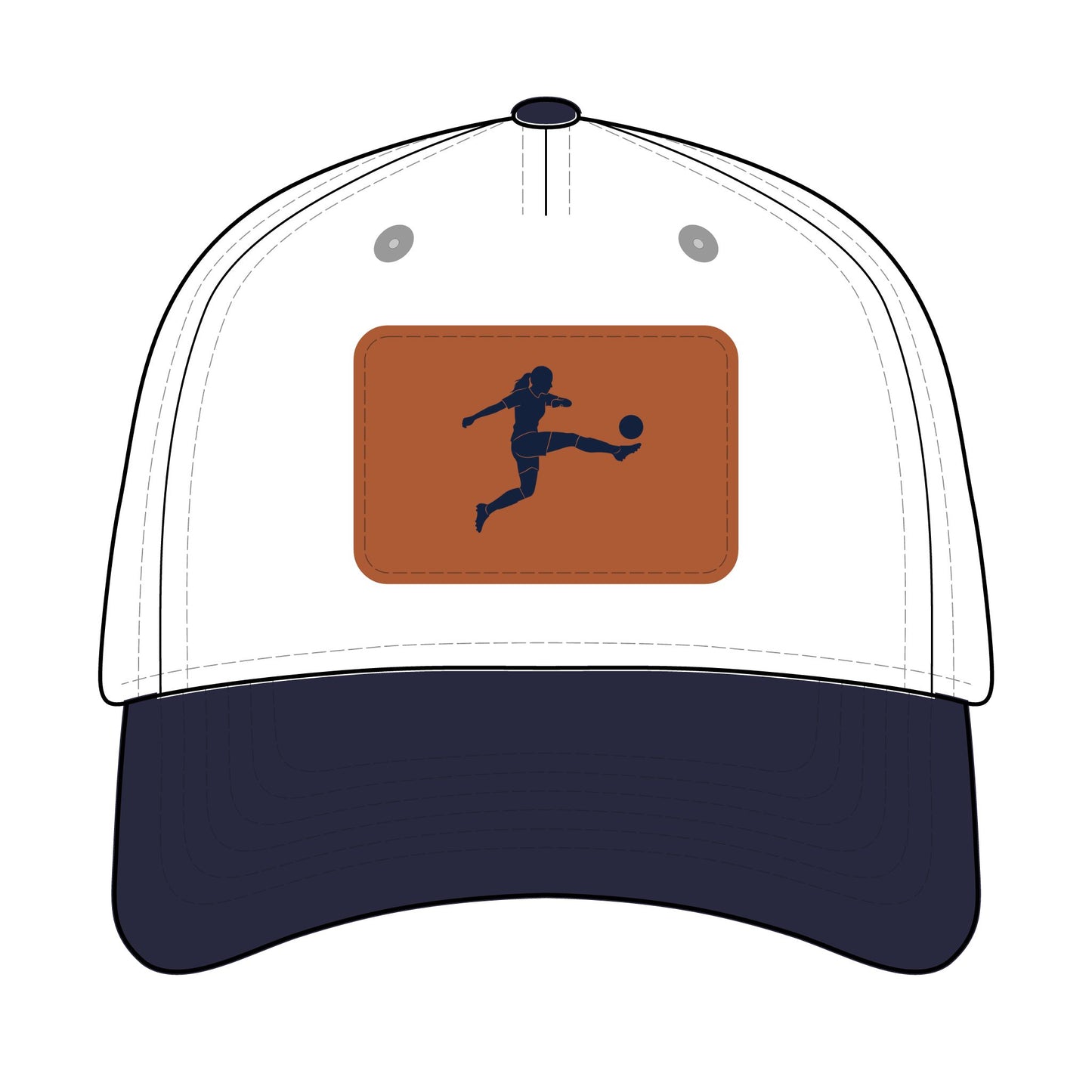 Soccer Chick Baseball Cap with Leather Patch