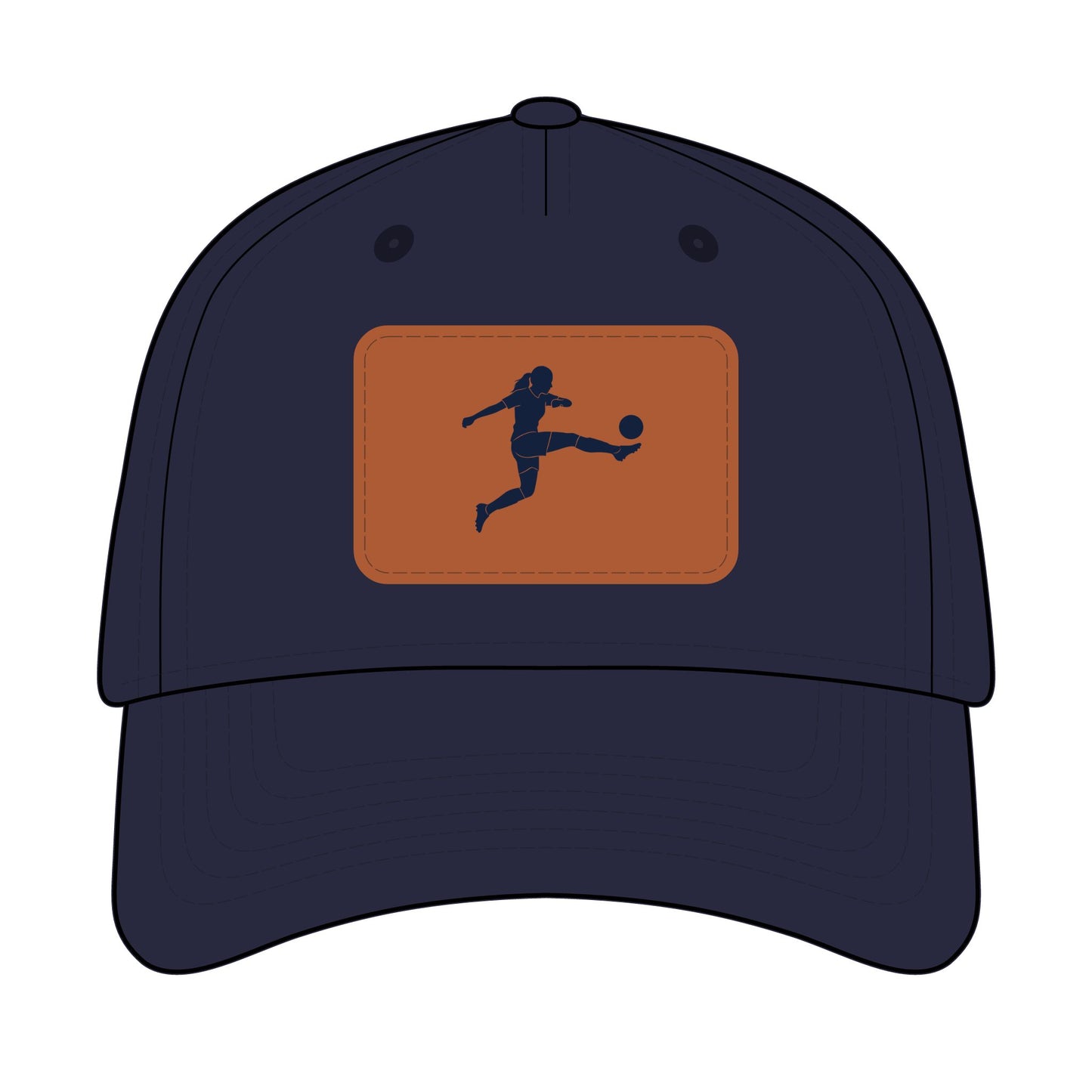 Soccer Chick Baseball Cap with Leather Patch