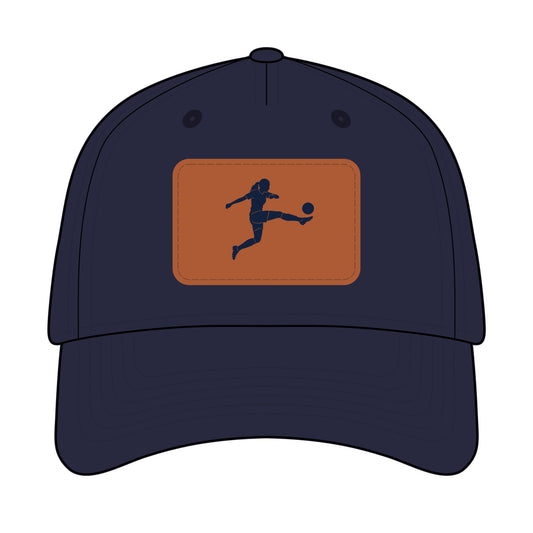 Soccer Chick Baseball Cap with Leather Patch