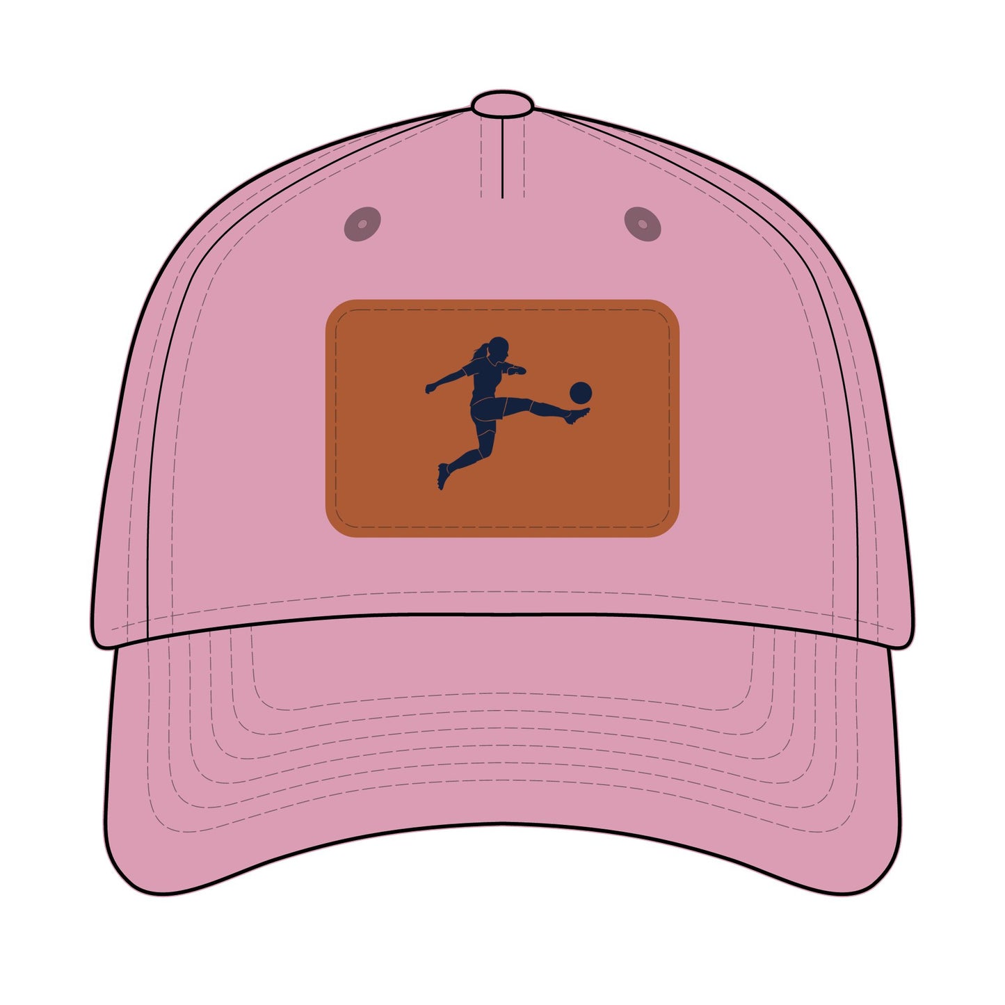 Soccer Chick Baseball Cap with Leather Patch