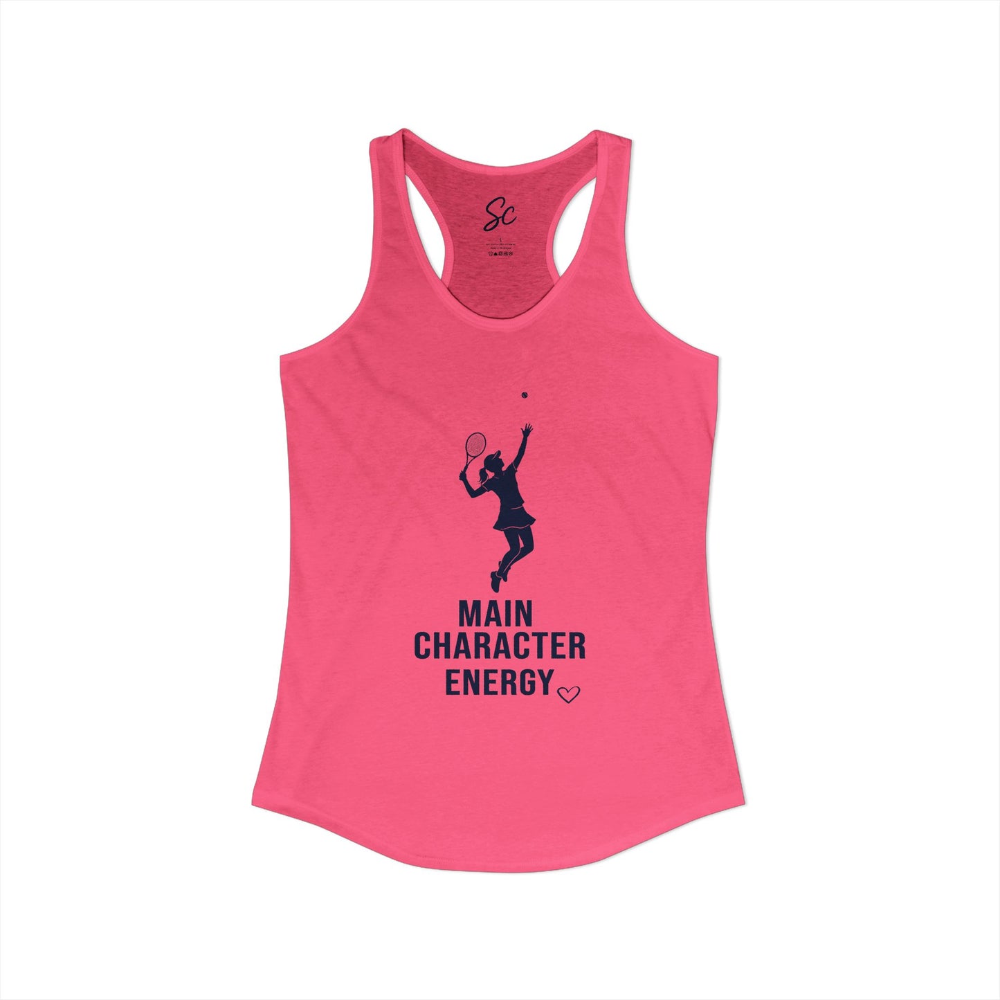 Main Character Energy - Tennis Racer Back Tank