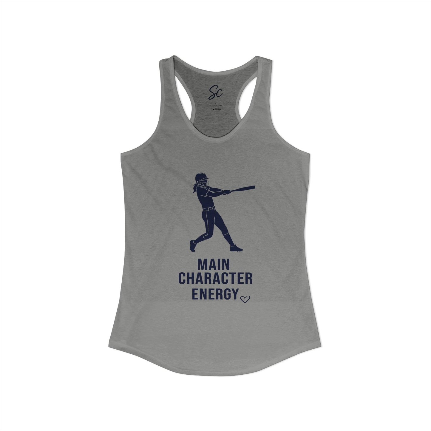 Main Character Energy - Softball Racer Back Tank