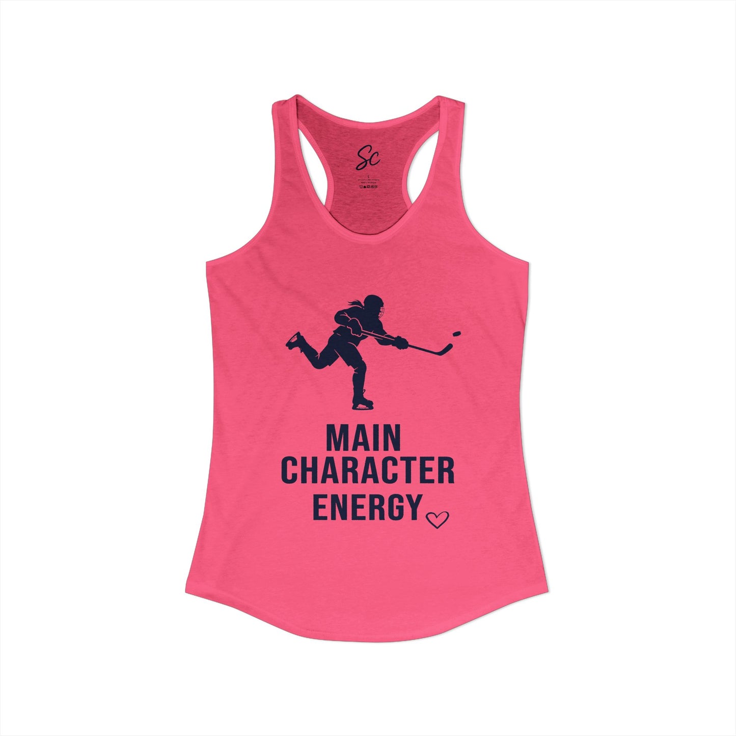Main Character Energy - Hockey Racer Back Tank