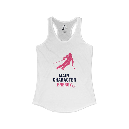 Main Character Energy - Ski Racer Back Tank