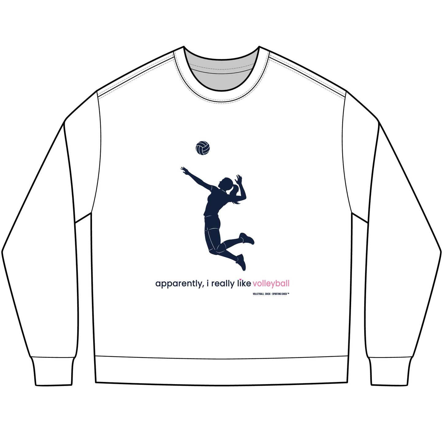 apparently, i really like volleyball - long sleeve (blue)