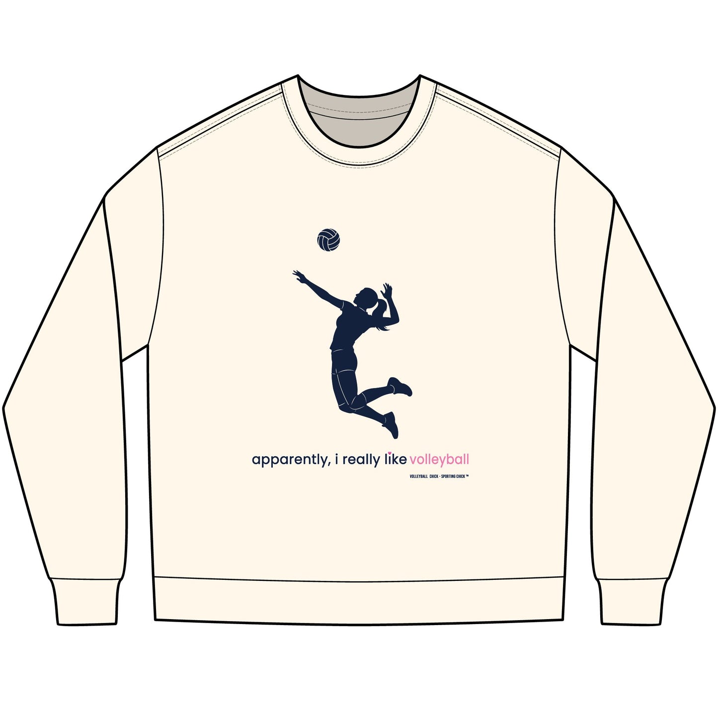 apparently, i really like volleyball - long sleeve (blue)