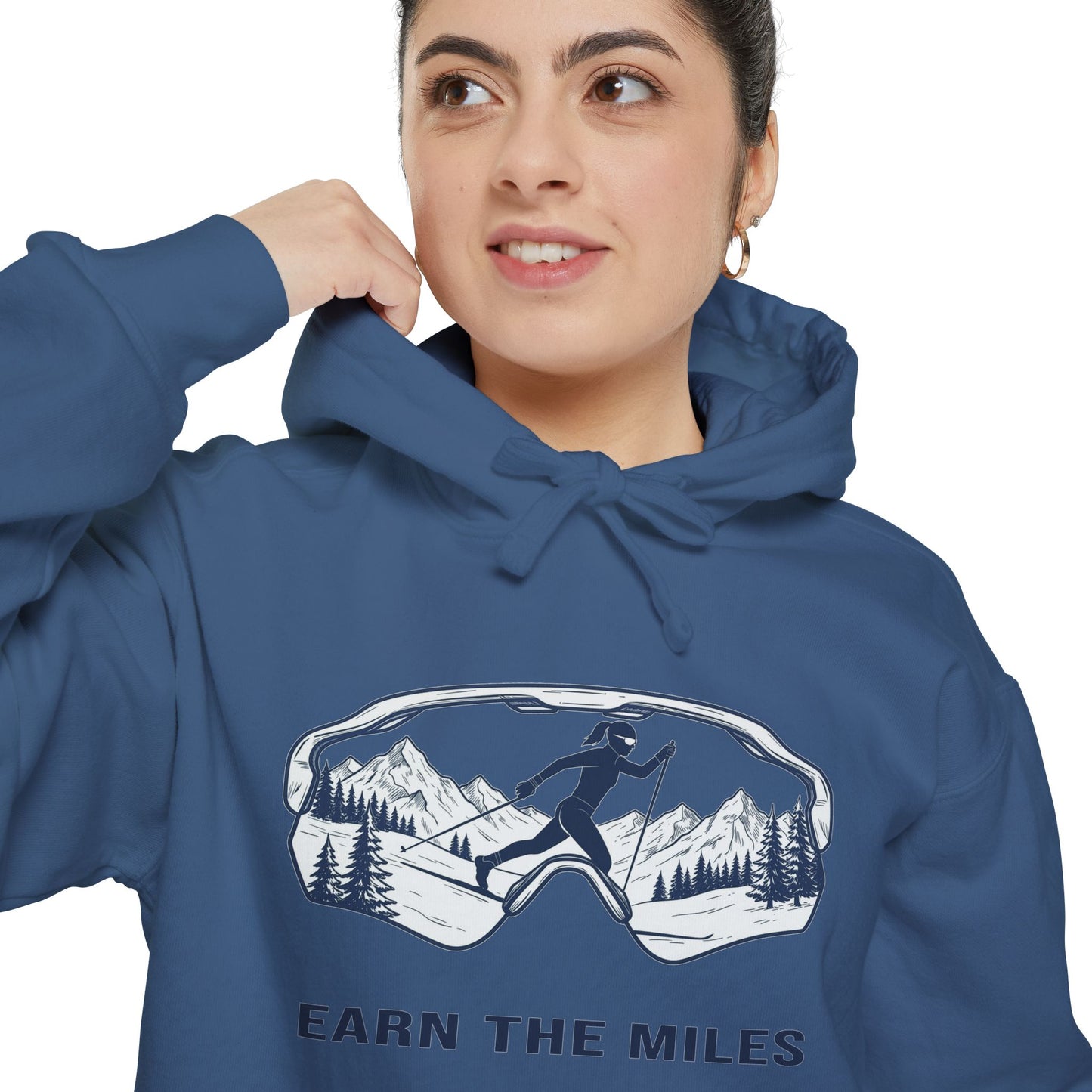 EARN THE MILES (snow) - Cross Country Ski Hoodie