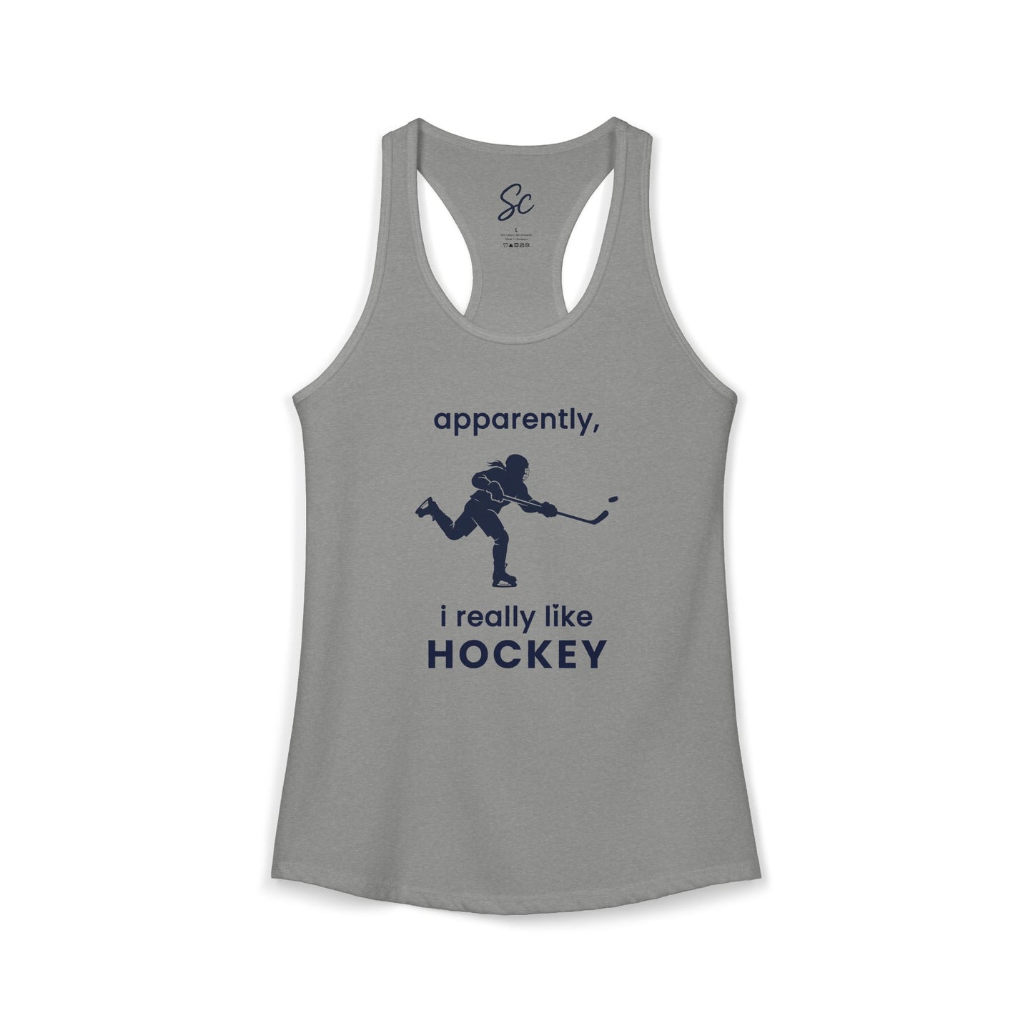 apparently, i really like hockey - Hockey Racer Back Tank