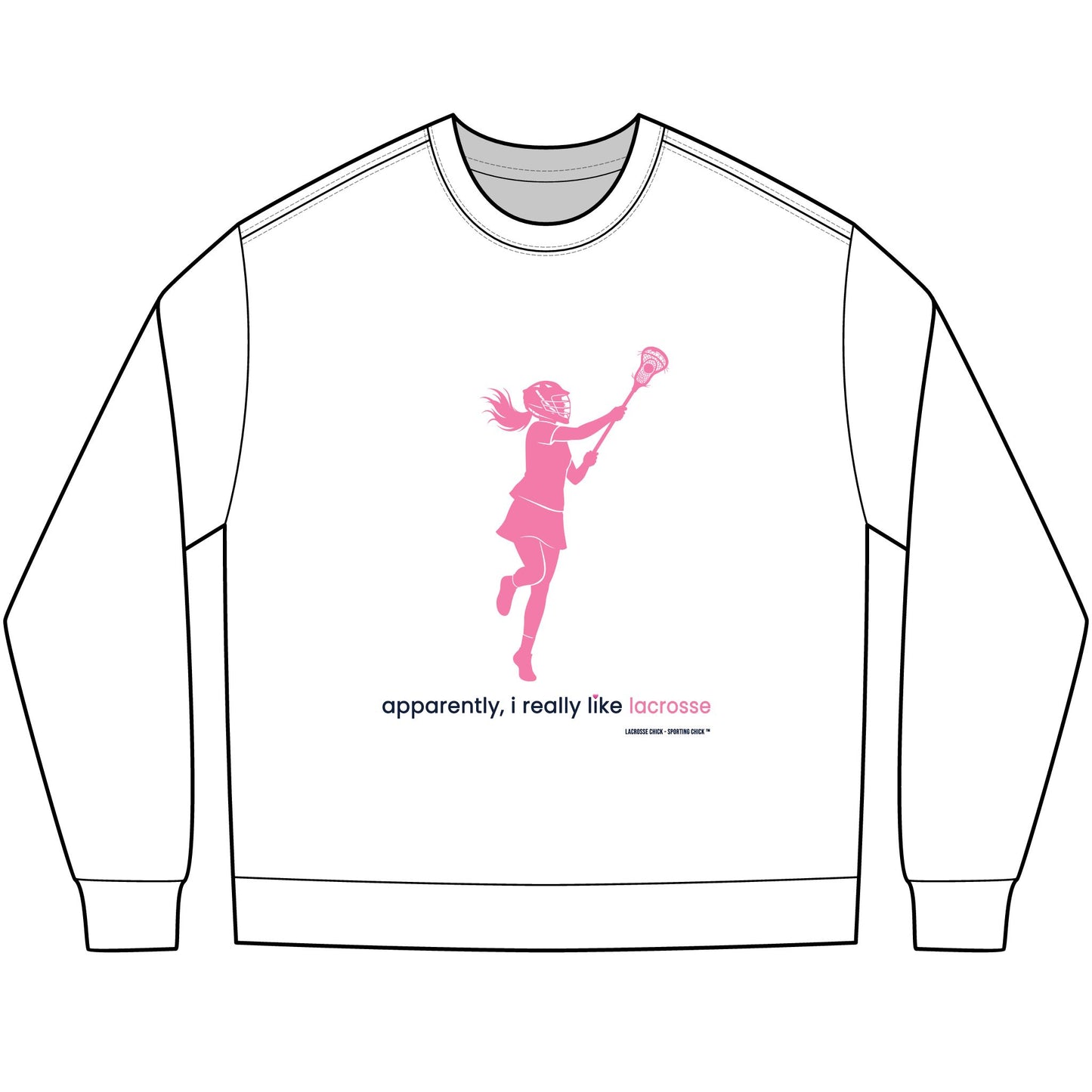 apparently, i really like lacrosse - long sleeve (pink)