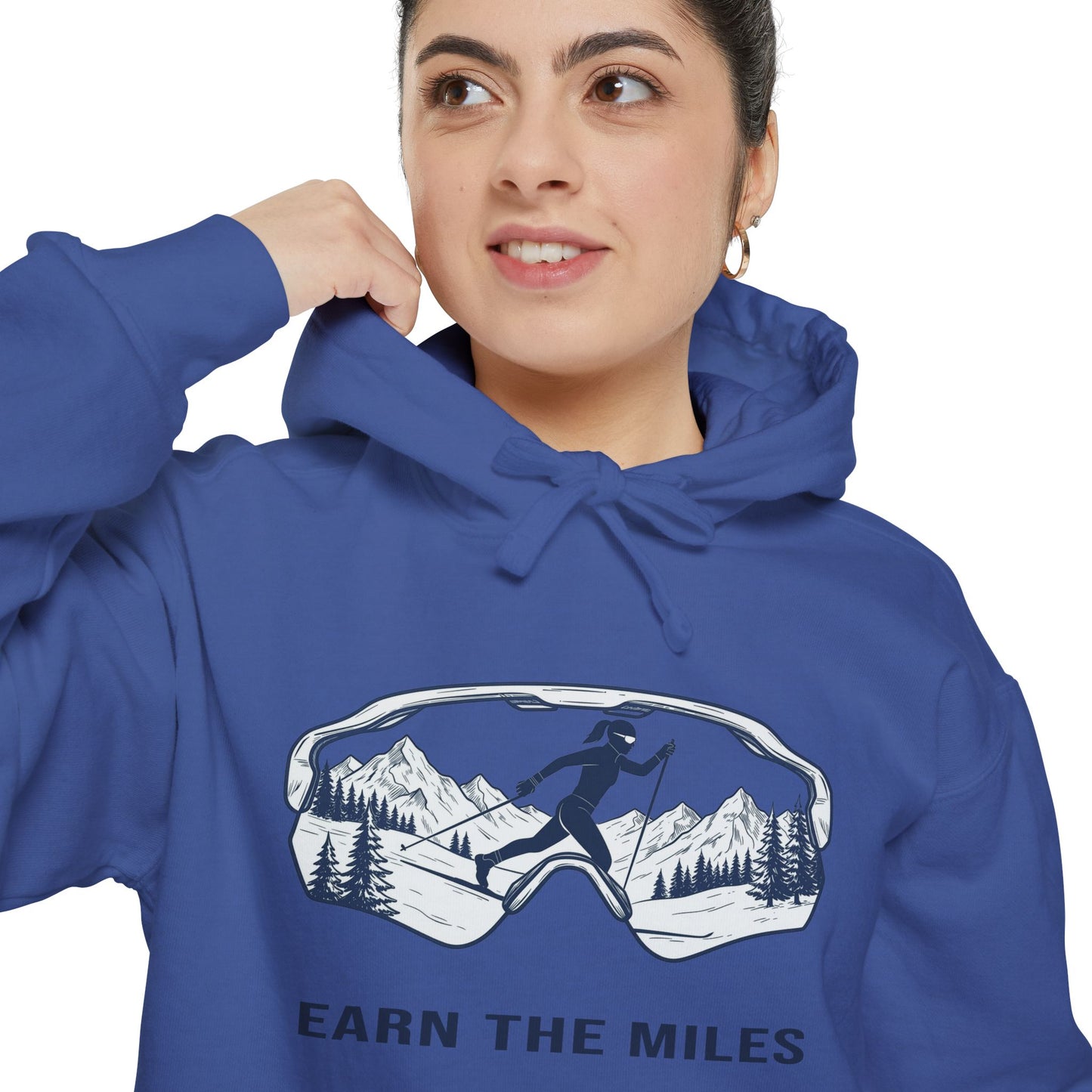EARN THE MILES (snow) - Cross Country Ski Hoodie