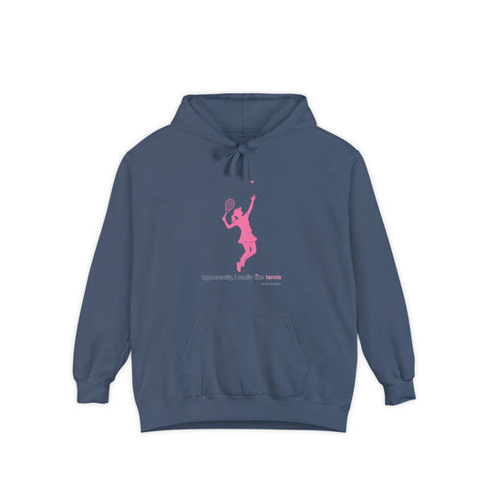 apparently i really like tennis - Hoodie (pink)