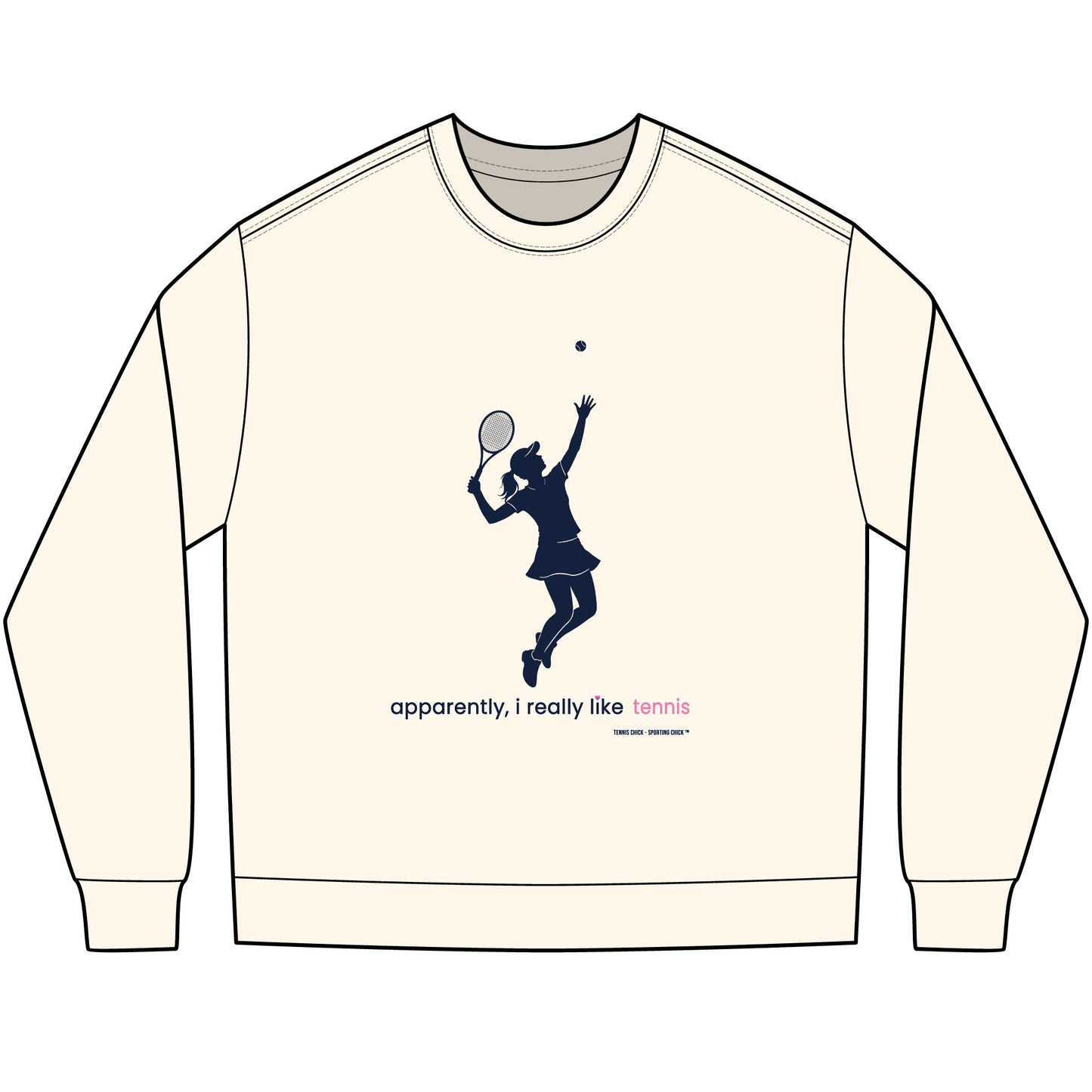 apparently, i really like tennis - long sleeve (blue)