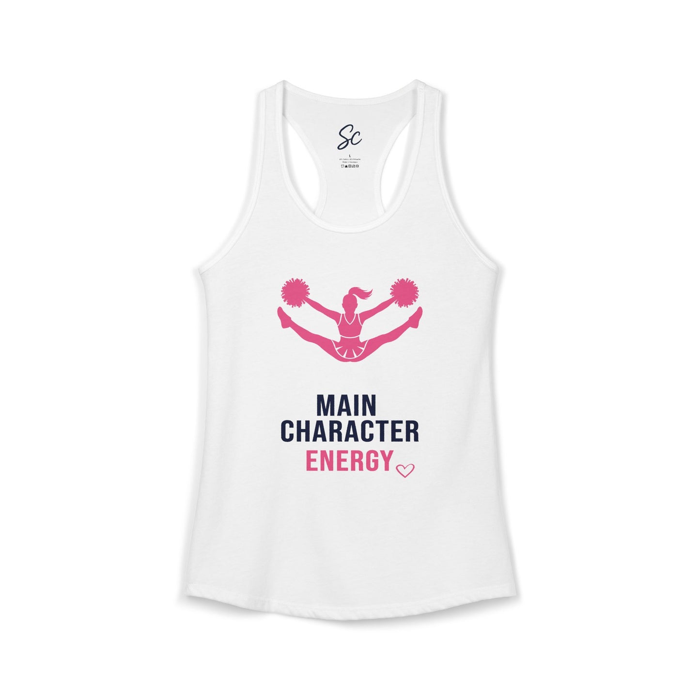 Main Character Energy - Cheer Racer Back Tank