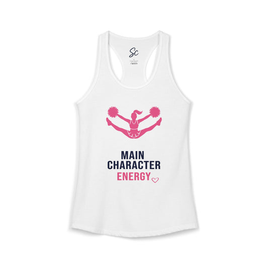 Main Character Energy - Cheer Racer Back Tank