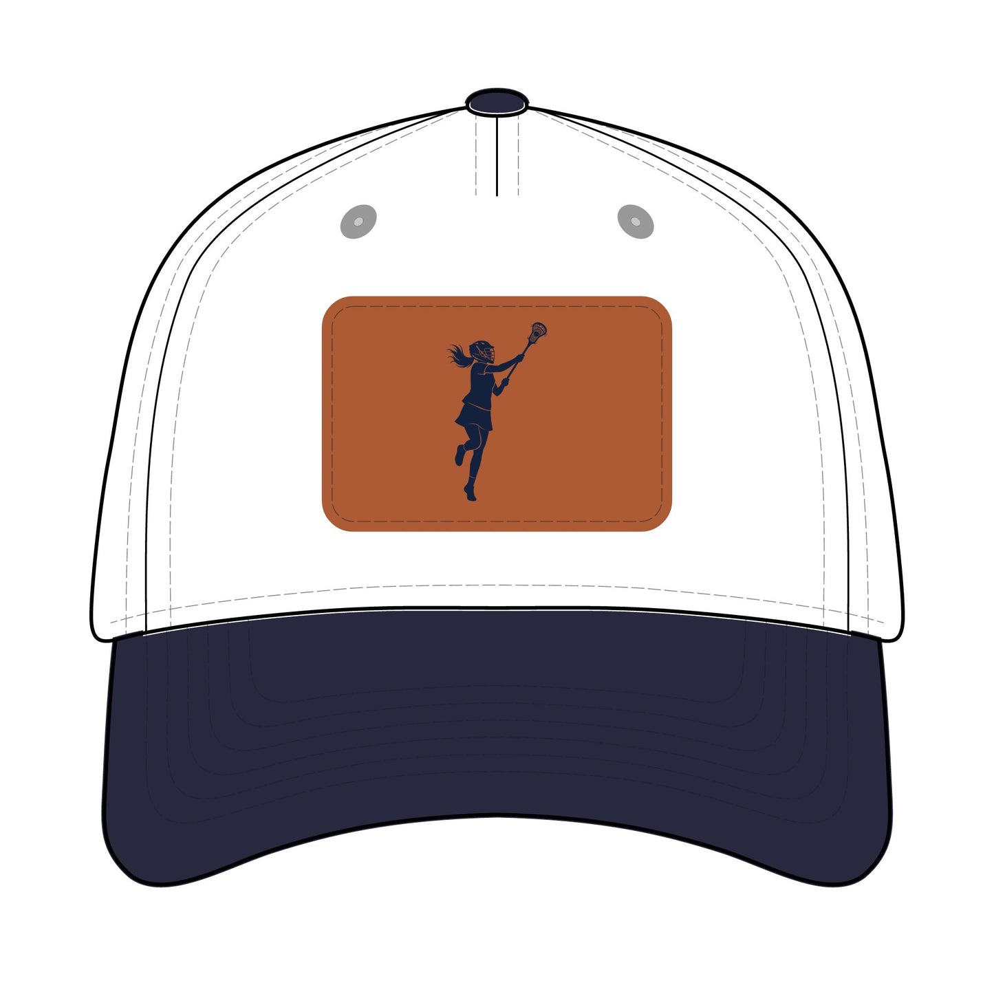 Lacrosse Chick  Baseball Cap with Leather Patch