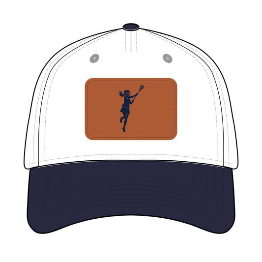 Lacrosse Chick  Baseball Cap with Leather Patch