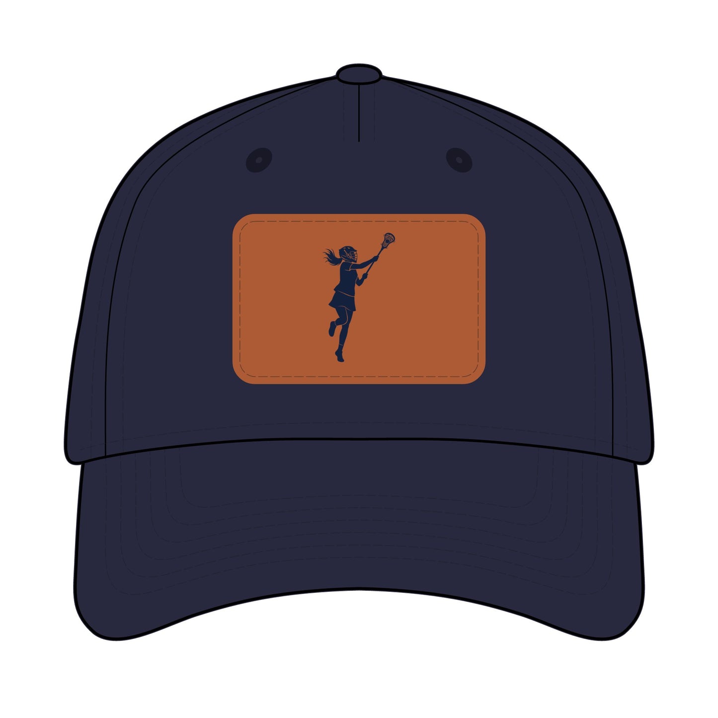 Lacrosse Chick  Baseball Cap with Leather Patch