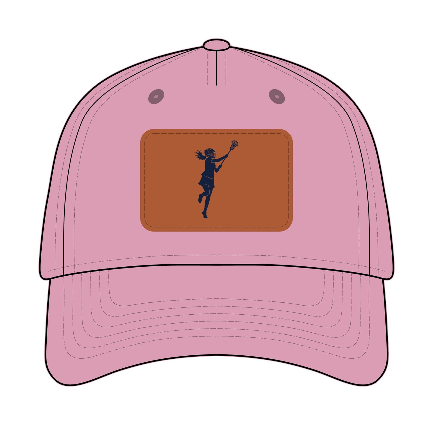 Lacrosse Chick  Baseball Cap with Leather Patch