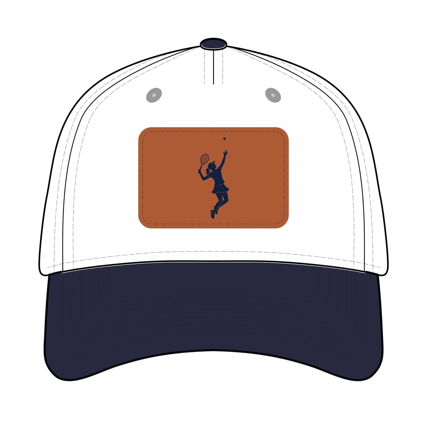 Tennis Chick  Baseball Cap with Leather Patch