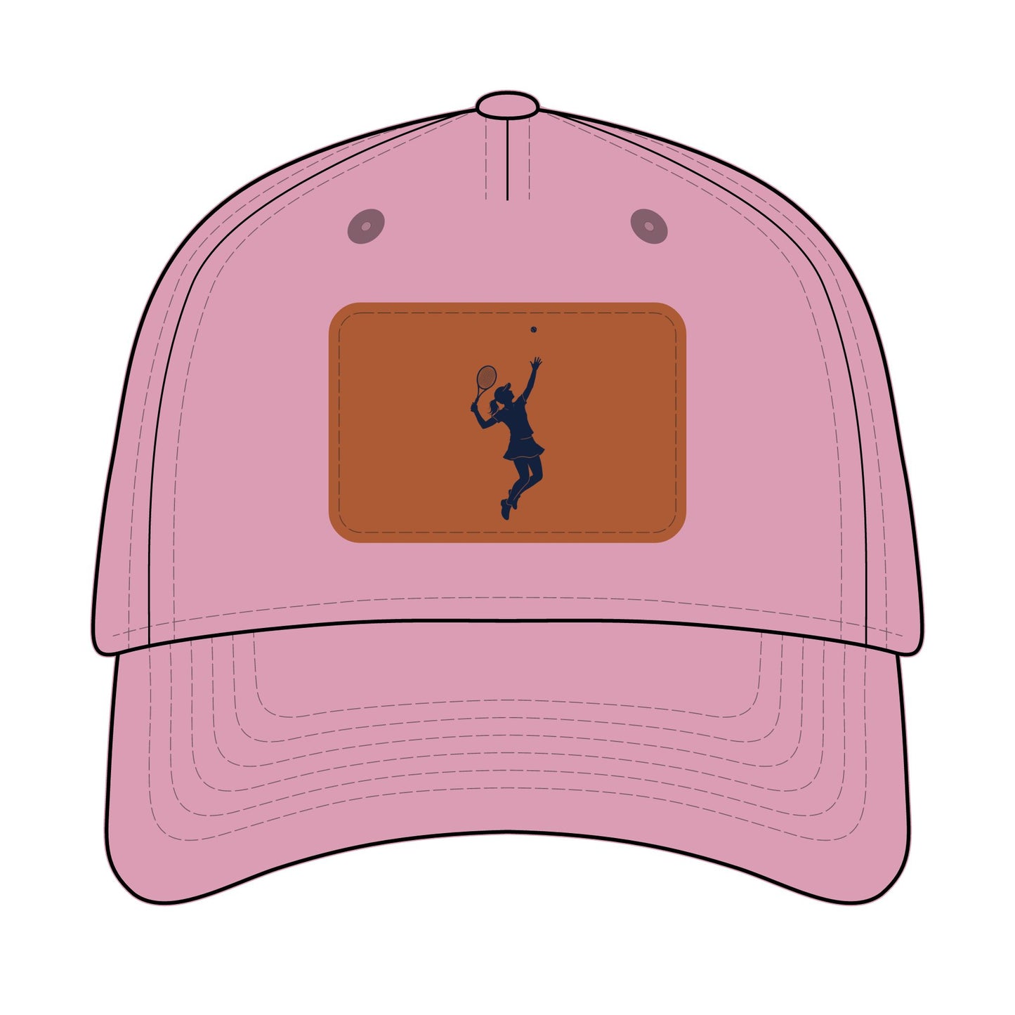 Tennis Chick  Baseball Cap with Leather Patch