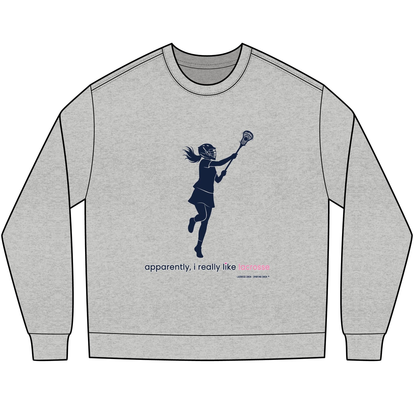 apparently, i really like lacrosse - long sleeve (blue)