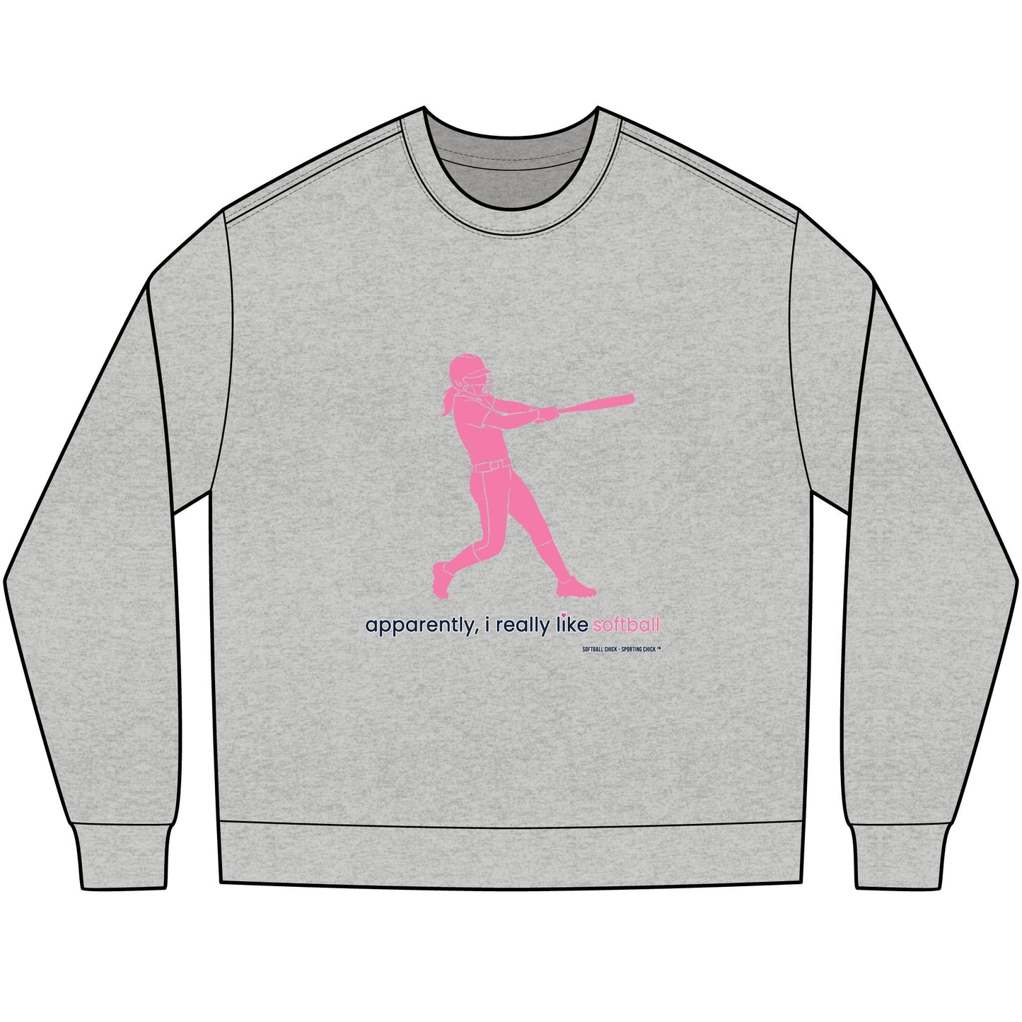 apparently, i really like softball - long sleeve (pink)