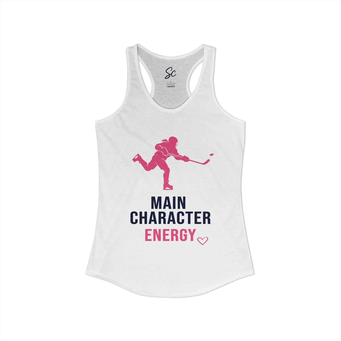 Main Character Energy - Hockey Racer Back Tank