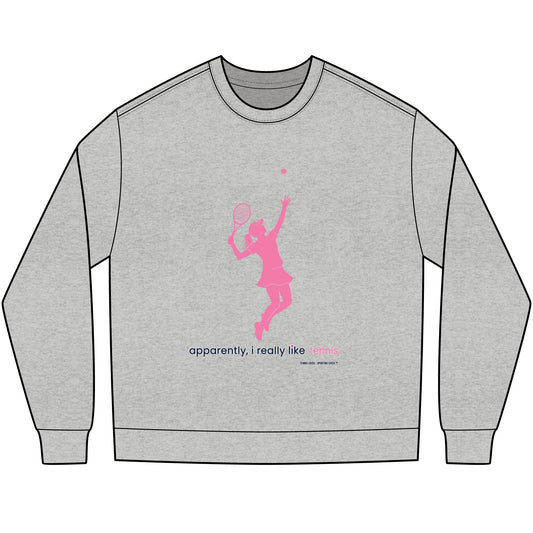 apparently, i really like tennis - long sleeve (pink)