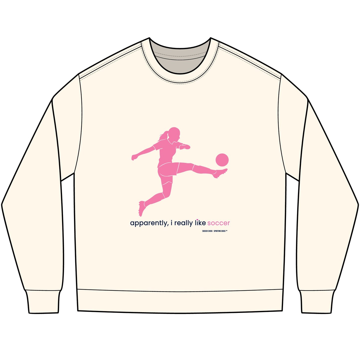 apparently, i really like soccer - long sleeve (pink)