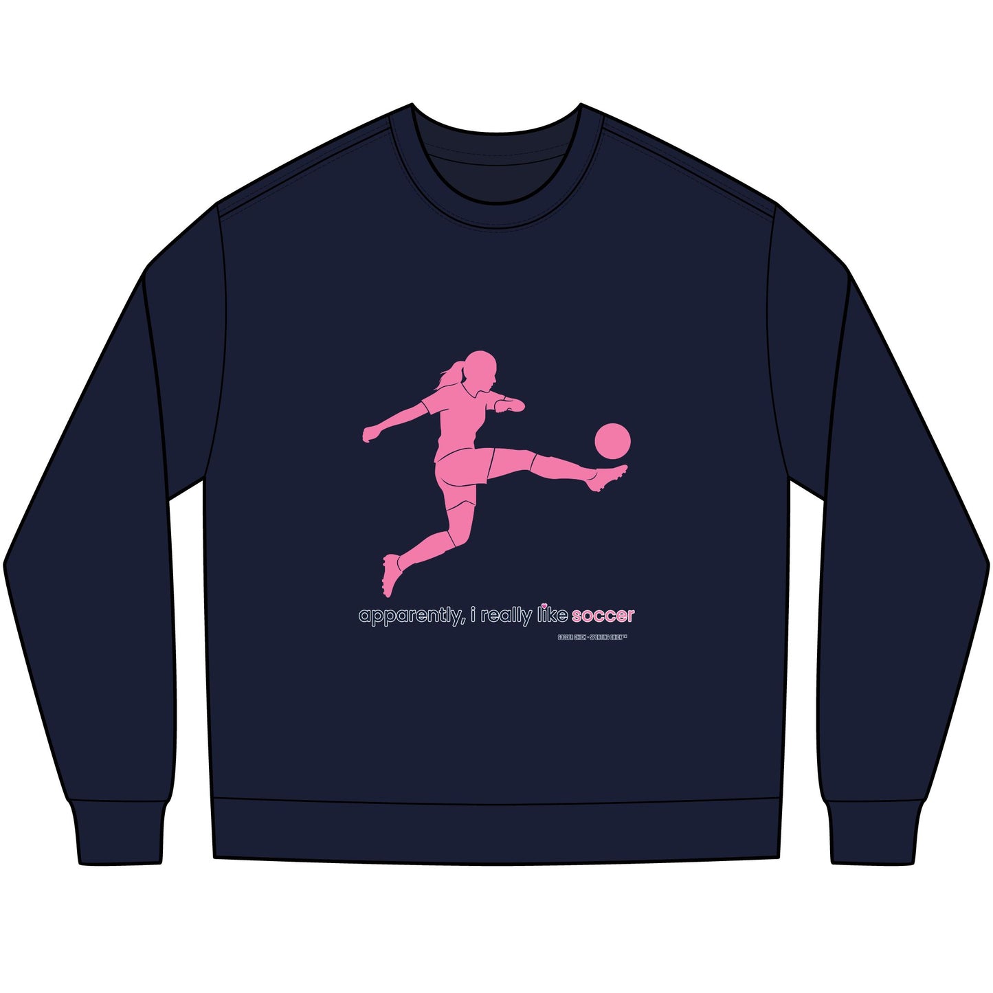 apparently, i really like soccer - long sleeve (pink)