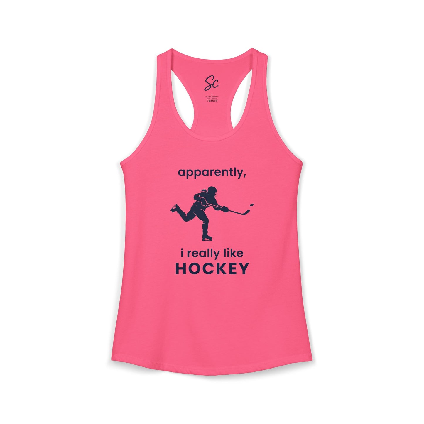 apparently, i really like hockey - Hockey Racer Back Tank